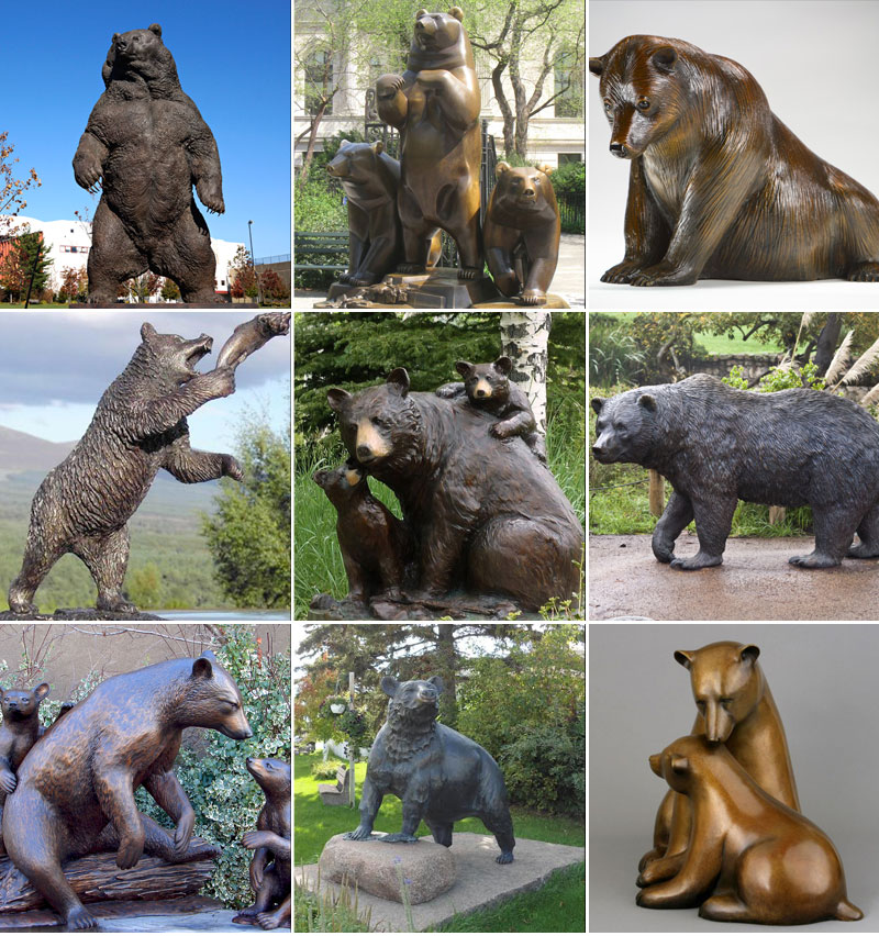 скульптура медведи из бронзы