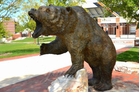 Храбрая скульптура ревущего медведя из меди в искусстве для продажи