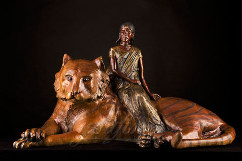 Под заказать скульптура женщины с тигром из бронзы в скульптуре древней греции