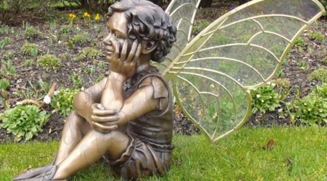 Ручная работа красивая бронзовая статуэтка маленького ангела в продаже
