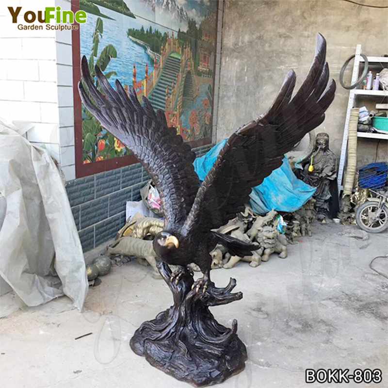 Горячие продажи в натуральную величину Черная бронзовая статуя орла для продажи BOKK-803