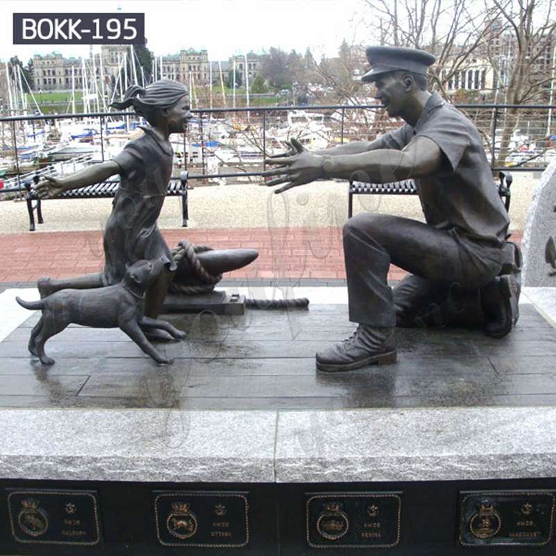 Литье Бронзового солдата в натуральную величину со статуей девушки для продажи