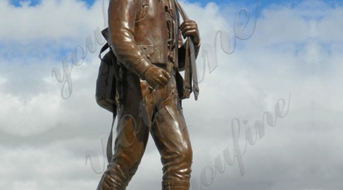 Напольная мемориальная бронзовая военная скульптура в натуральную величину для продажи