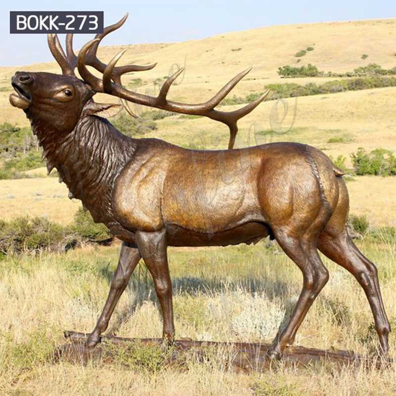 Купить бронзовая статуя лося в натуральную величину для декора сада поставщиков BOKK-273