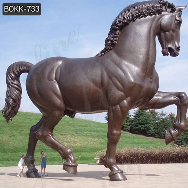 Купить гигантская литая бронзовая скульптура лошади из заводских поставок BOKK-733