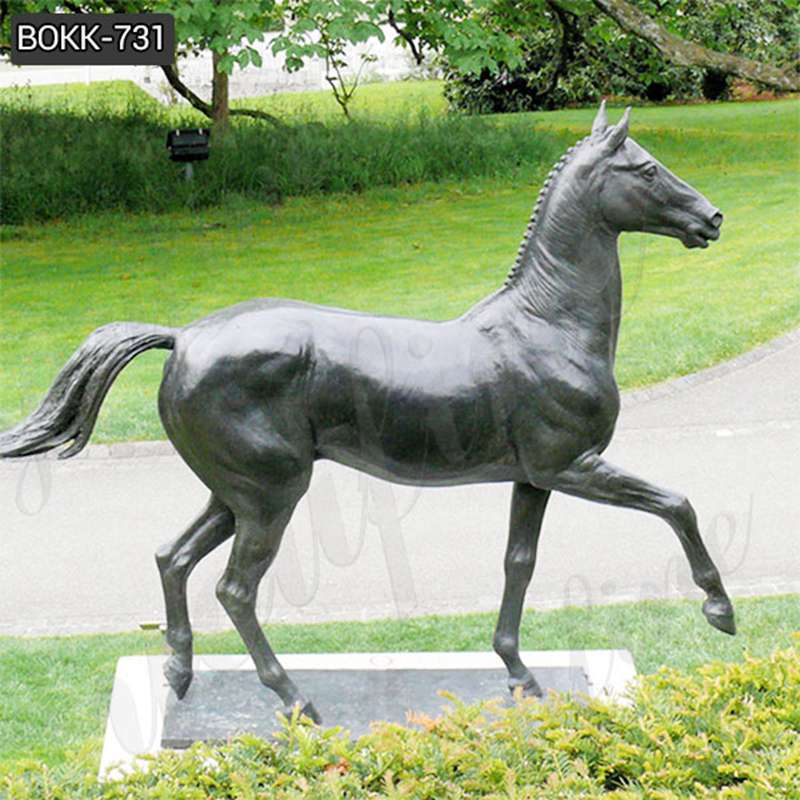 Купить скульптура лошади в натуральную величину Черная Бронзовая от фабрики