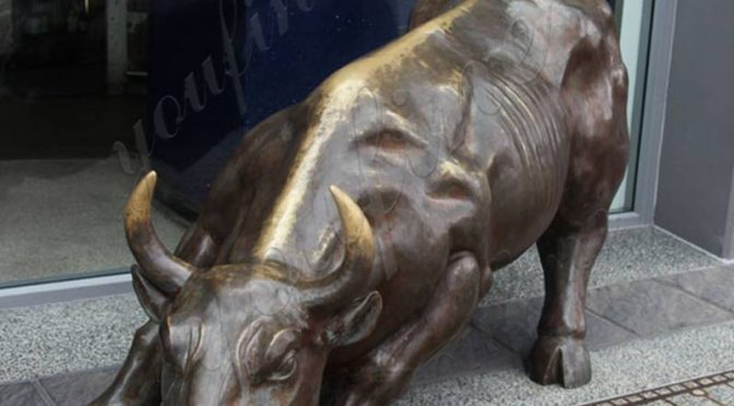 Напольная большая бронзовая статуя быка Уолл-Стрит для продажи