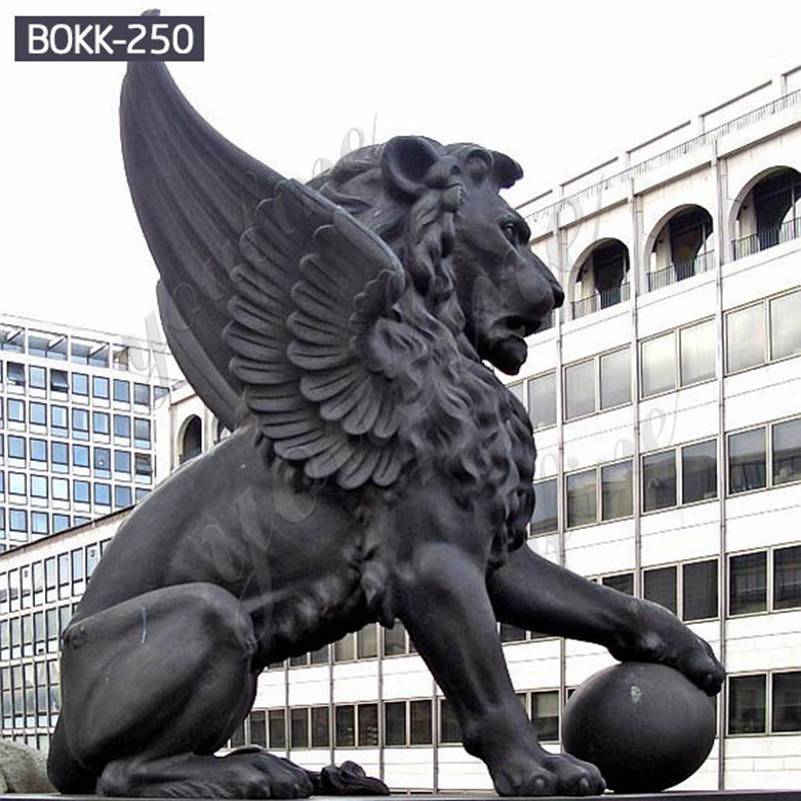 Цена завода большой открытый бронзовый крылатый лев статуя на продажу BOKK-250