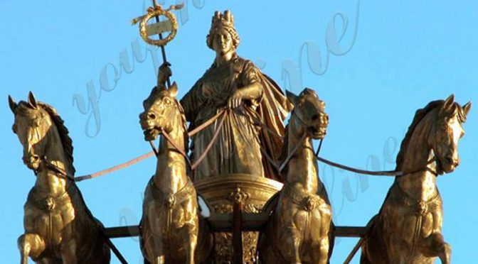 Дешевая цена Колесница Аполлона и лошади бронзовая скульптура Заводская поставка