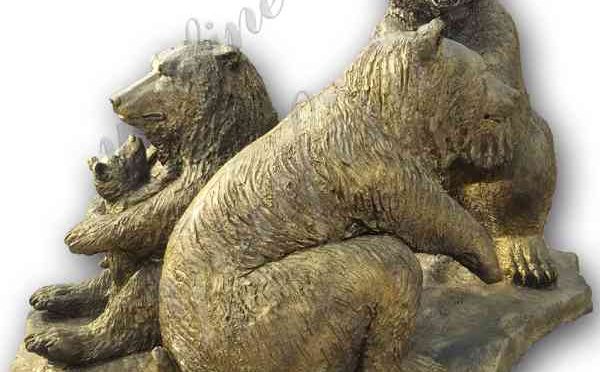 В натуральную величину бронзовая статуя семьи медведя гризли Заводская поставка