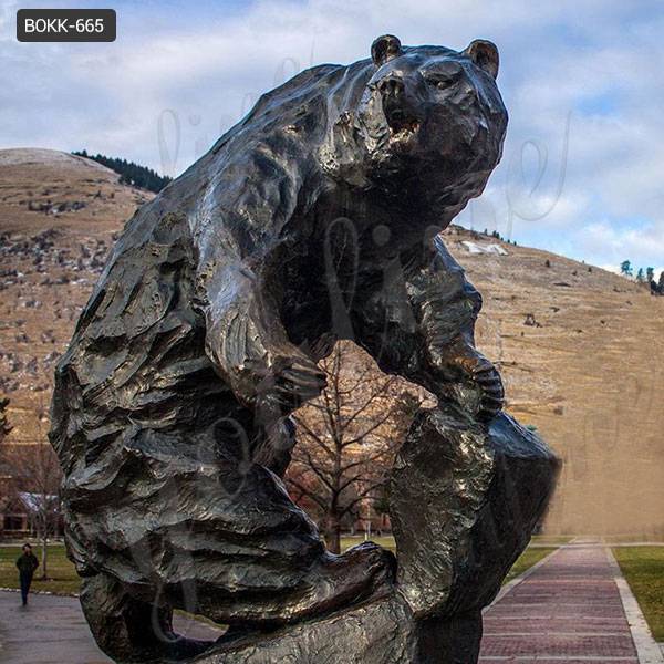 Дешевая цена напольная большая бронзовая статуя медведя для продажи BOKK-665