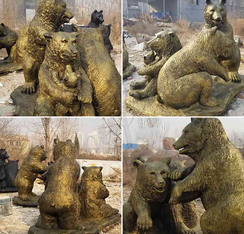литое животное бронзовая статуя дикого медведя