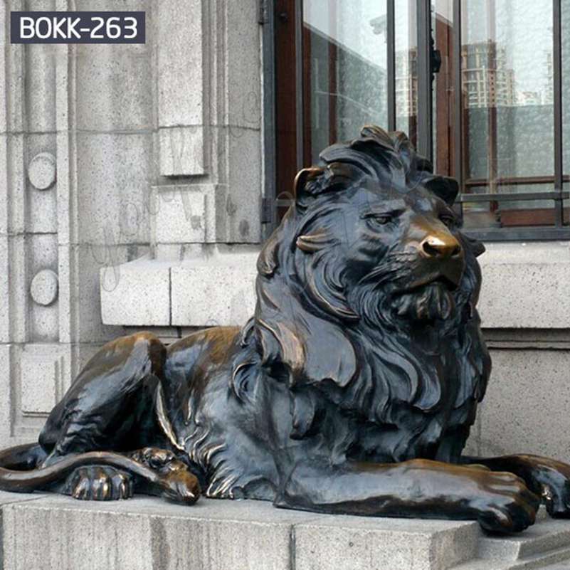 Западный стиль в натуральную величину бронзовая статуя льва домашний декор на продажу