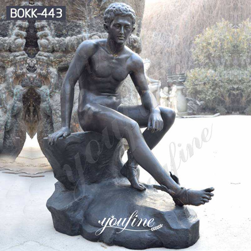 Дешевая цена Римская сидящая бронзовая статуя Меркурия для продажи BOKK-443