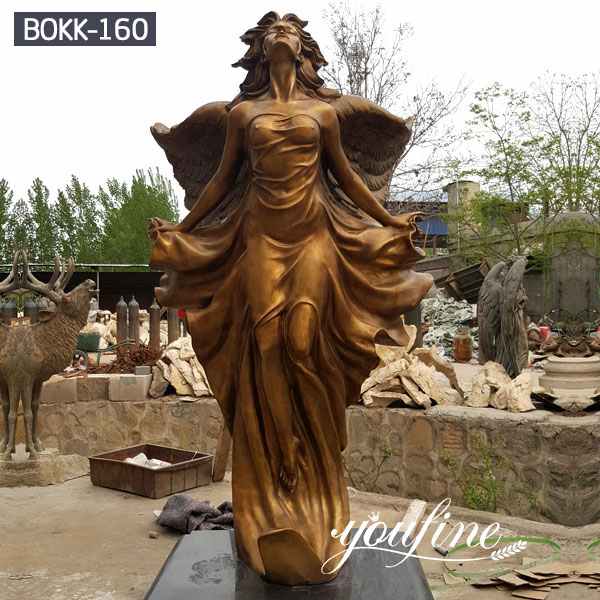 Выполненная на заказ Садовая бронзовая статуя ангела от фабрики поставки