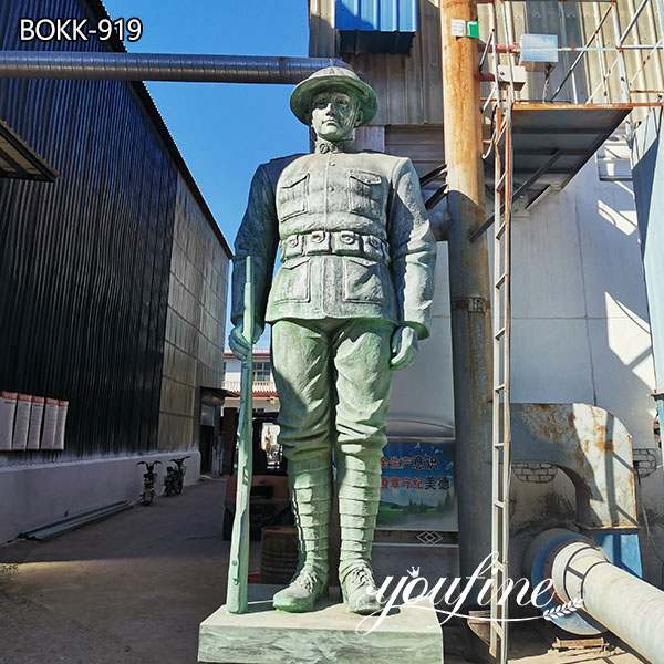 Изготовленная на заказ Большая Бронзовая Статуя Солдата На Открытом Воздухе Военные Статуи для Продажи BOKK-919
