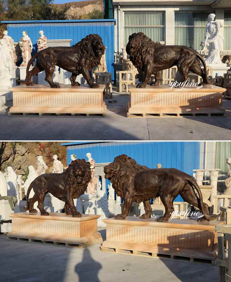 бронзовая статуя льва в натуральную величину