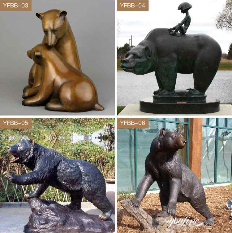 статуя бронзового медведя в натуральную величину