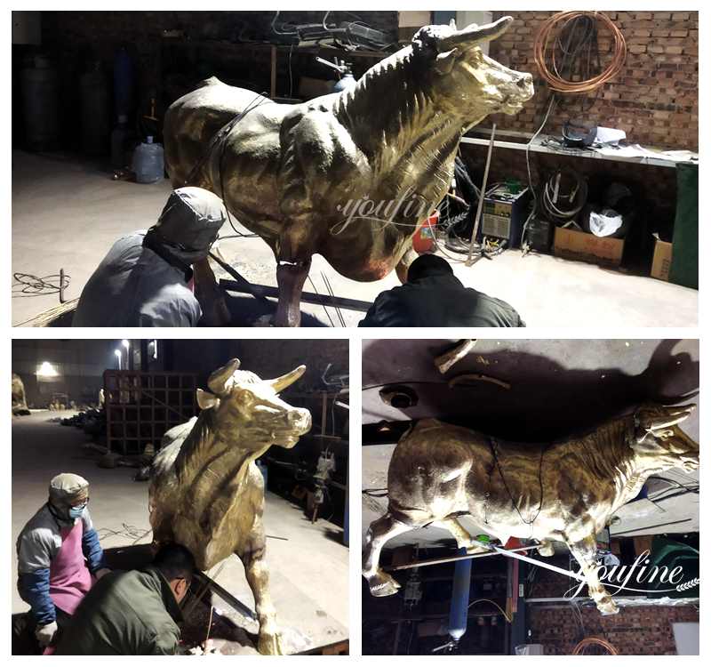 Life Size Copper Bronze Bull Statue